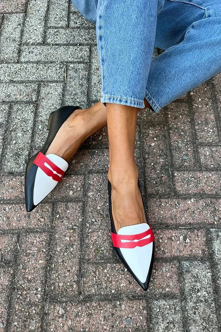 Desiree - Two-Tone Pointed Slippers-15551043142005-Mirella Fiore