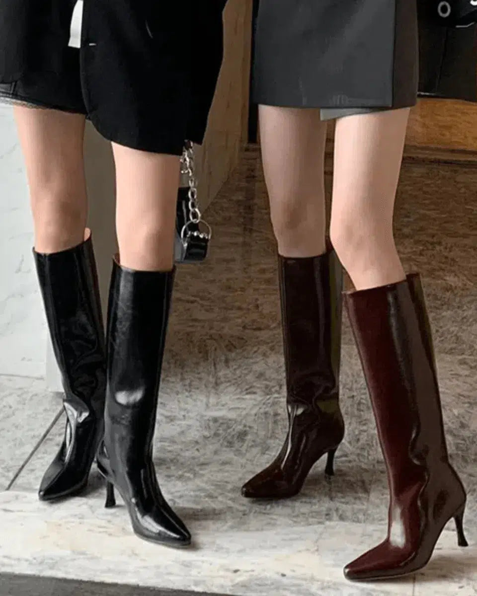 Donatella – Knee-high design – Faux leather heeled boots-15133641474421-Mirella Fiore