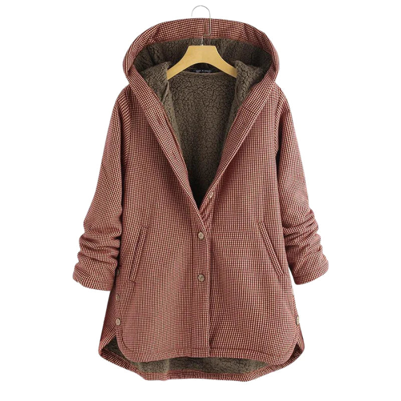 Dulce - Checked Hooded Coat-15563530076533-Nancy & Mae Savannah
