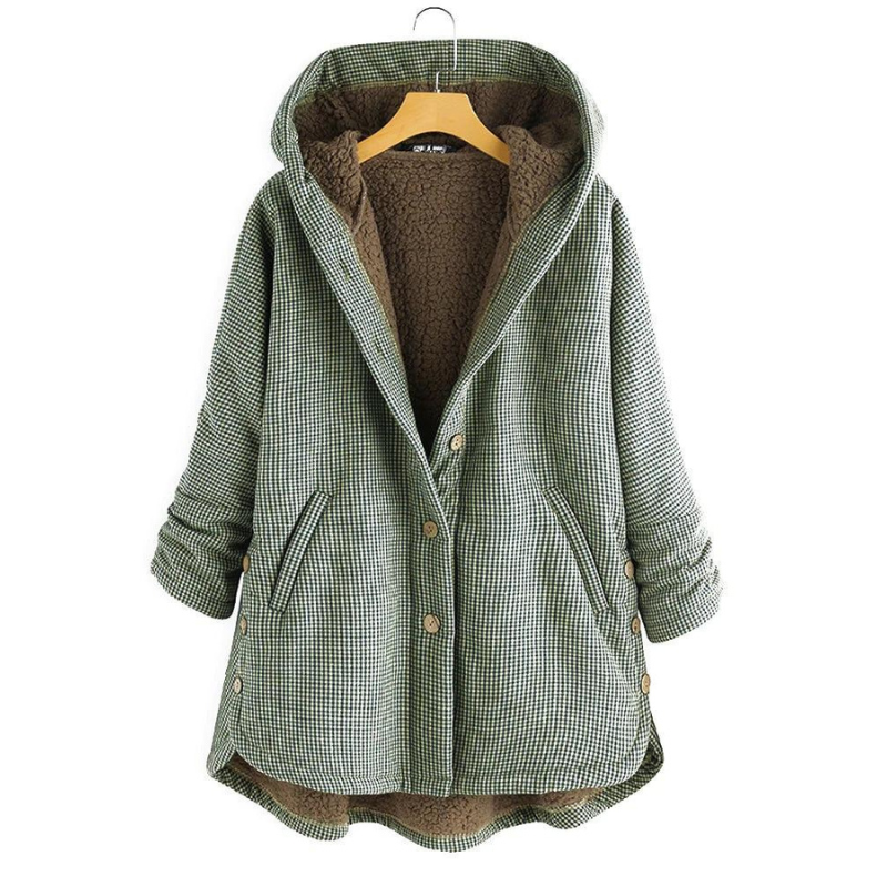 Dulce - Checked Hooded Coat-15563530076533-Nancy & Mae Savannah