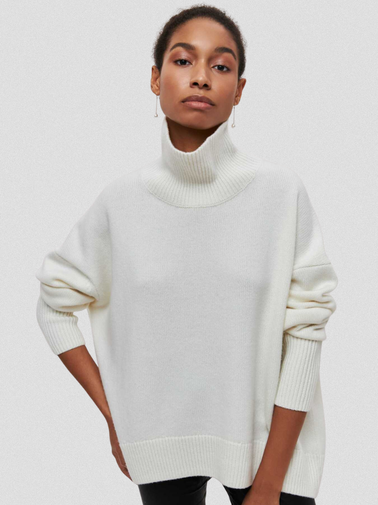 ELENA - HIGH-COLLAR KNIT SWEATER-15549013918069-Nancy & Mae Savannah