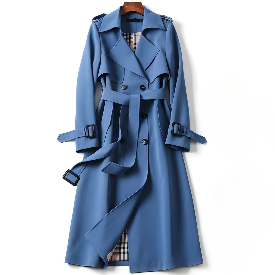 Elara - Women’s Classic Double-Breasted Trench Coat-15550920294773-Mirella Fiore
