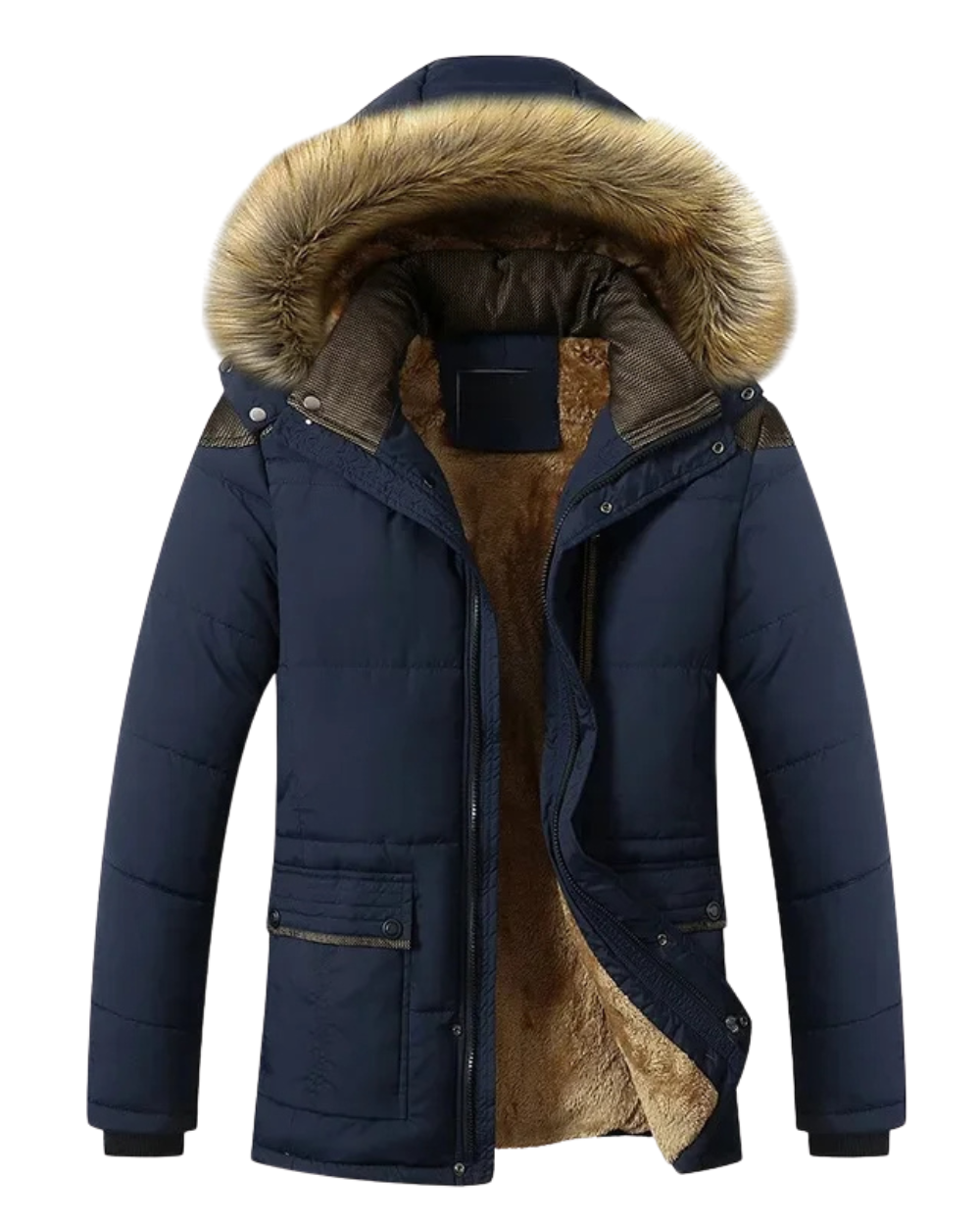 Elegant Padded Fleece Winter Jacket-15519104926069-Mirella Fiore