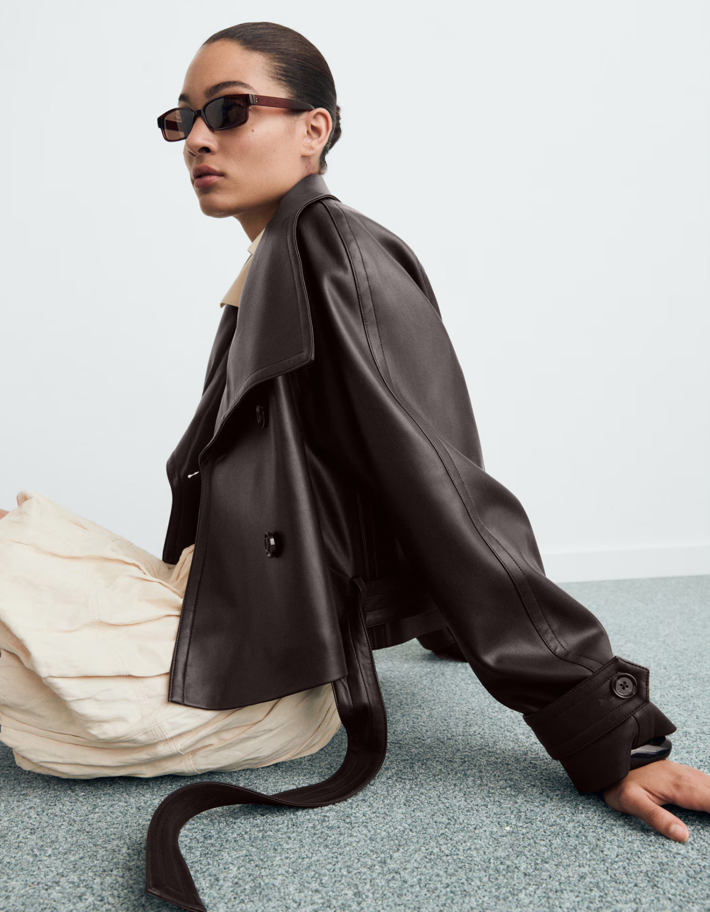 Elisa – Luxe leather – Belted trench coat-15449095537013-Nancy & Mae Savannah