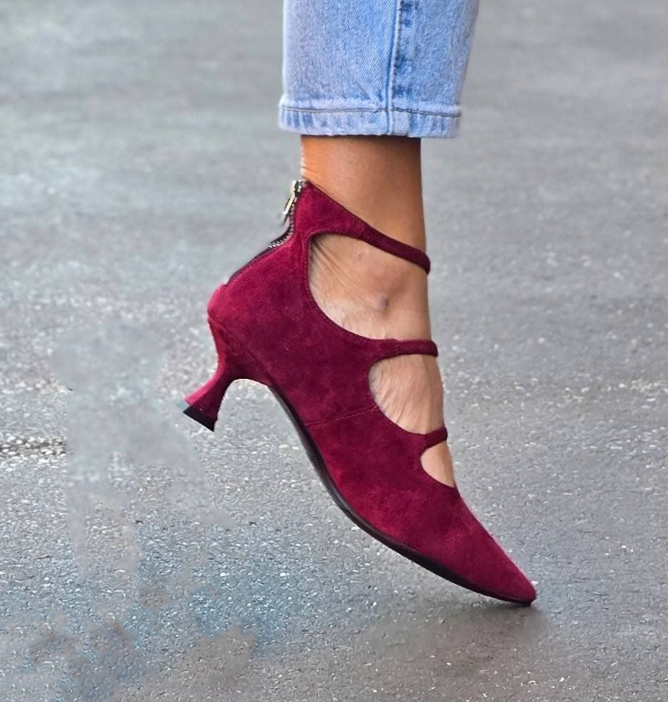 Eliza - Decollete With Straps And Low Heel-15551043699061-Mirella Fiore