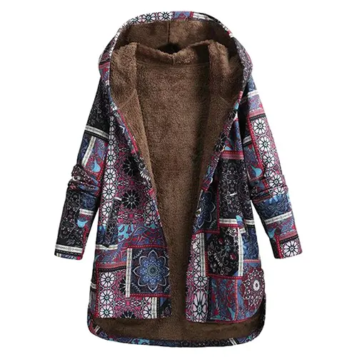 Elizabeth - Fleece-Lined Hooded Jacket-15544937054581-Mirella Fiore