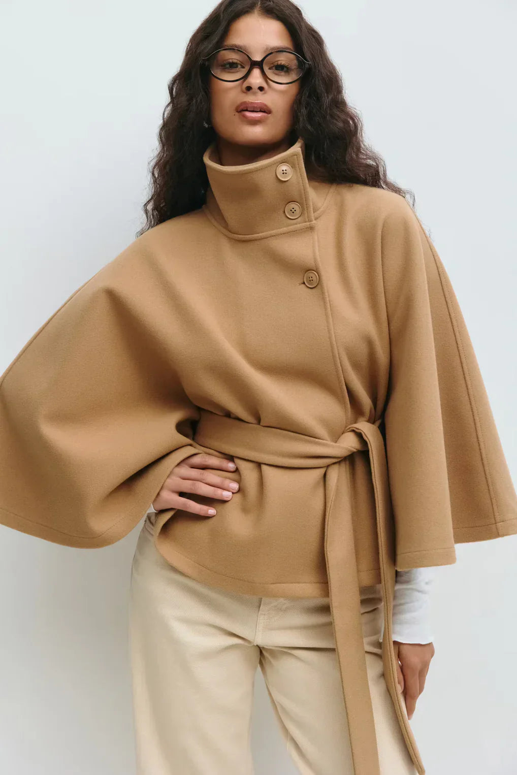 Elize - Cape Coat - Classic Belted Style-15355112391029-Mirella Fiore