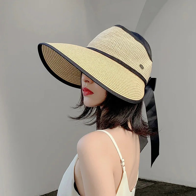 Éloane – Oversized brim – Ribbon tie visor-15133816914293-Mirella Fiore