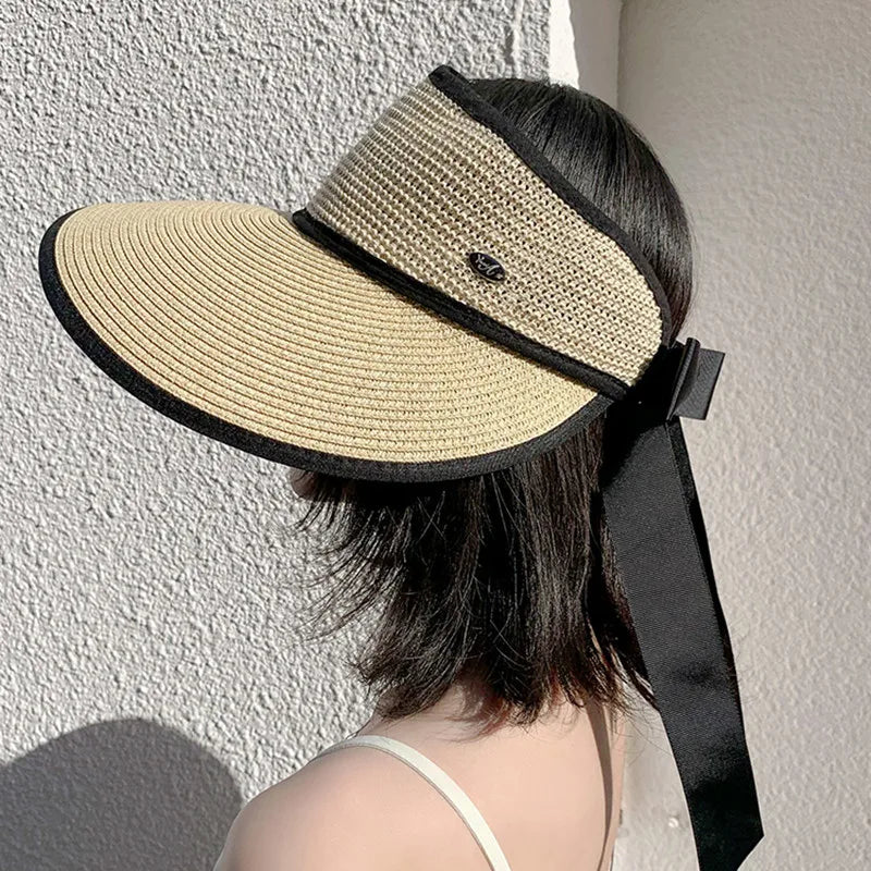 Éloane – Oversized brim – Ribbon tie visor-15133816914293-Mirella Fiore