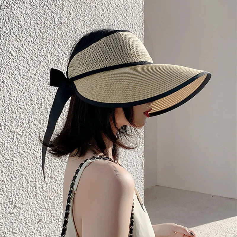 Éloane – Oversized brim – Ribbon tie visor-15133816914293-Mirella Fiore