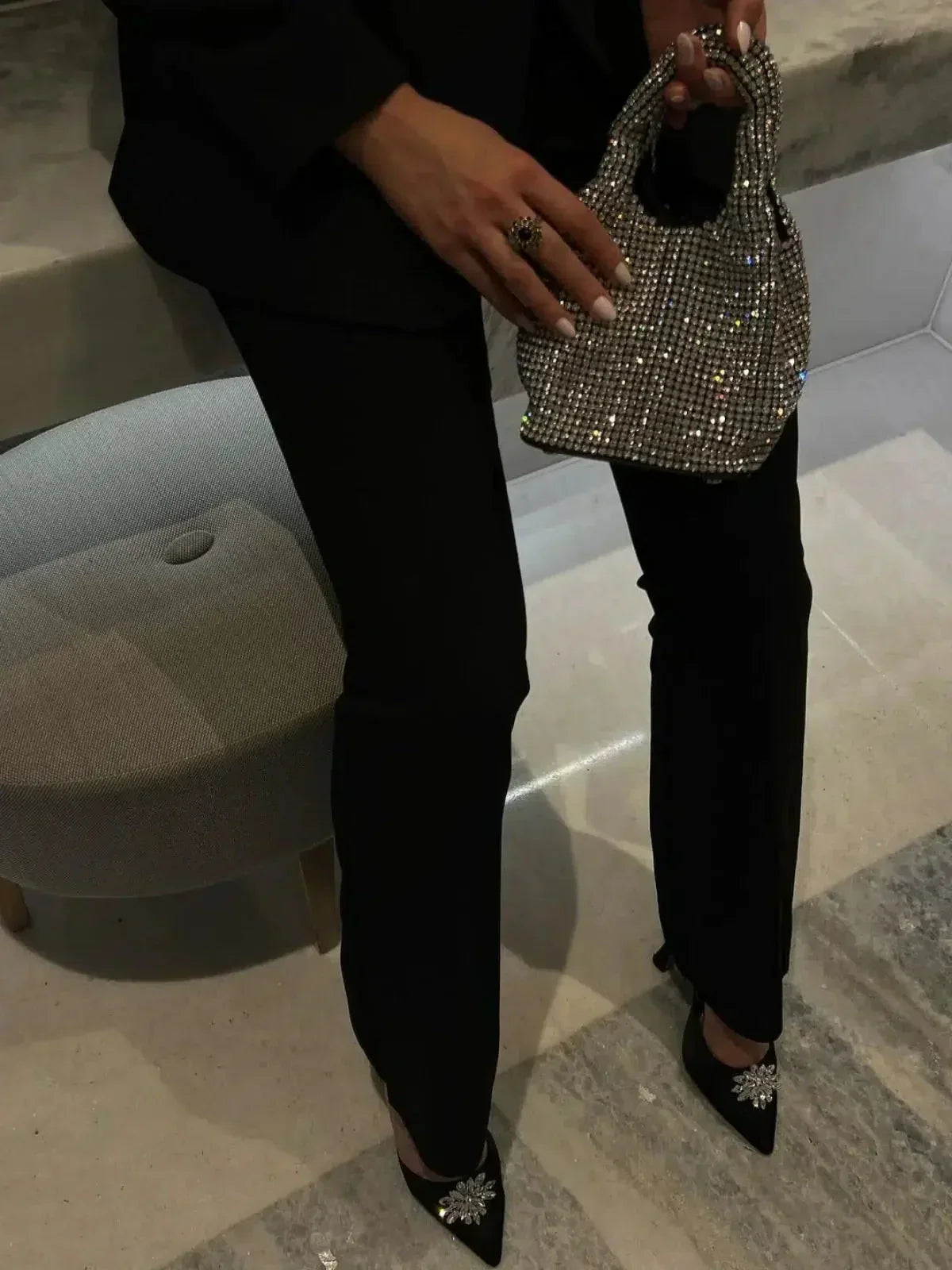 Eloise – Rhinestone embellishments – Mini bucket bag-15133571973493-Mirella Fiore