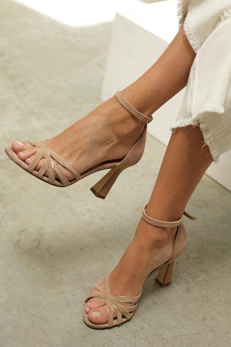 Elviera - Patchwork sandals with round toe and thin heel-15530389078389-Mirella Fiore