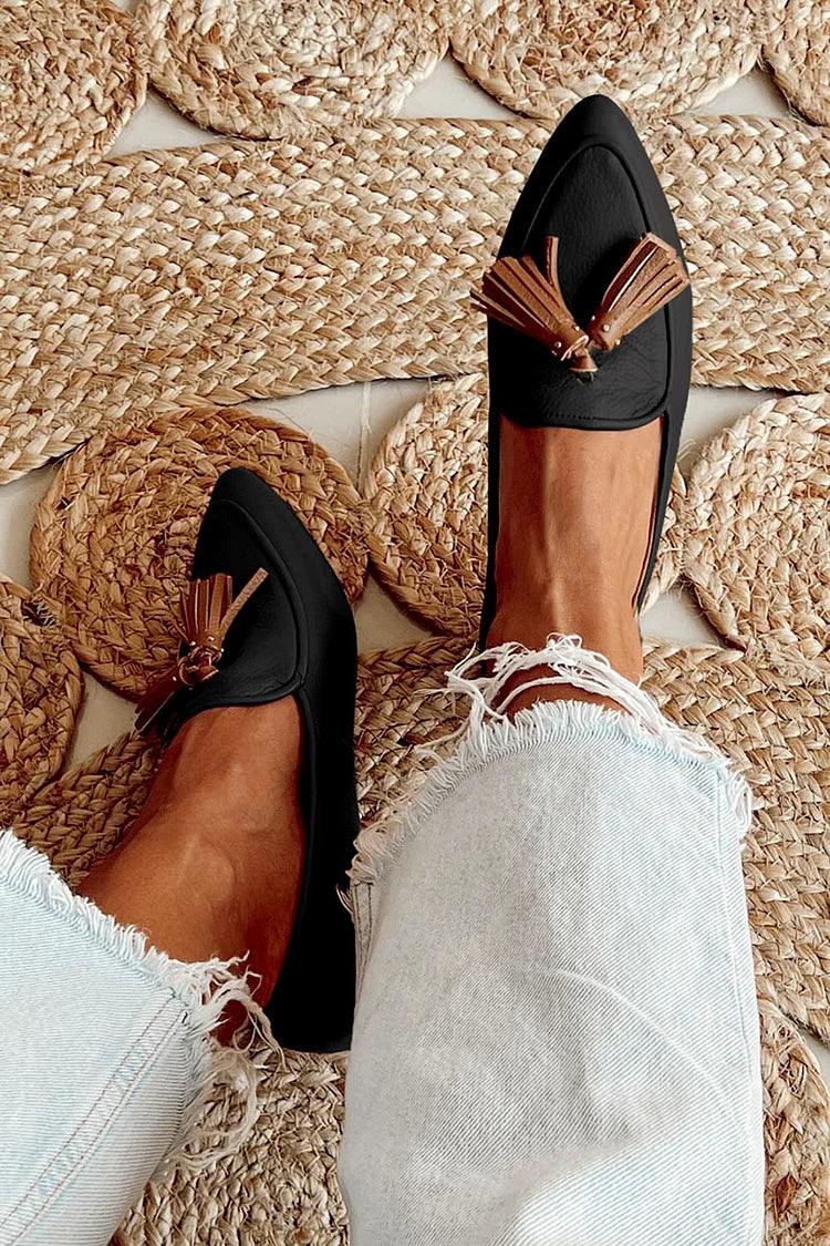 Emery - Pointed Loafers With Tassel-15551039603061-Mirella Fiore