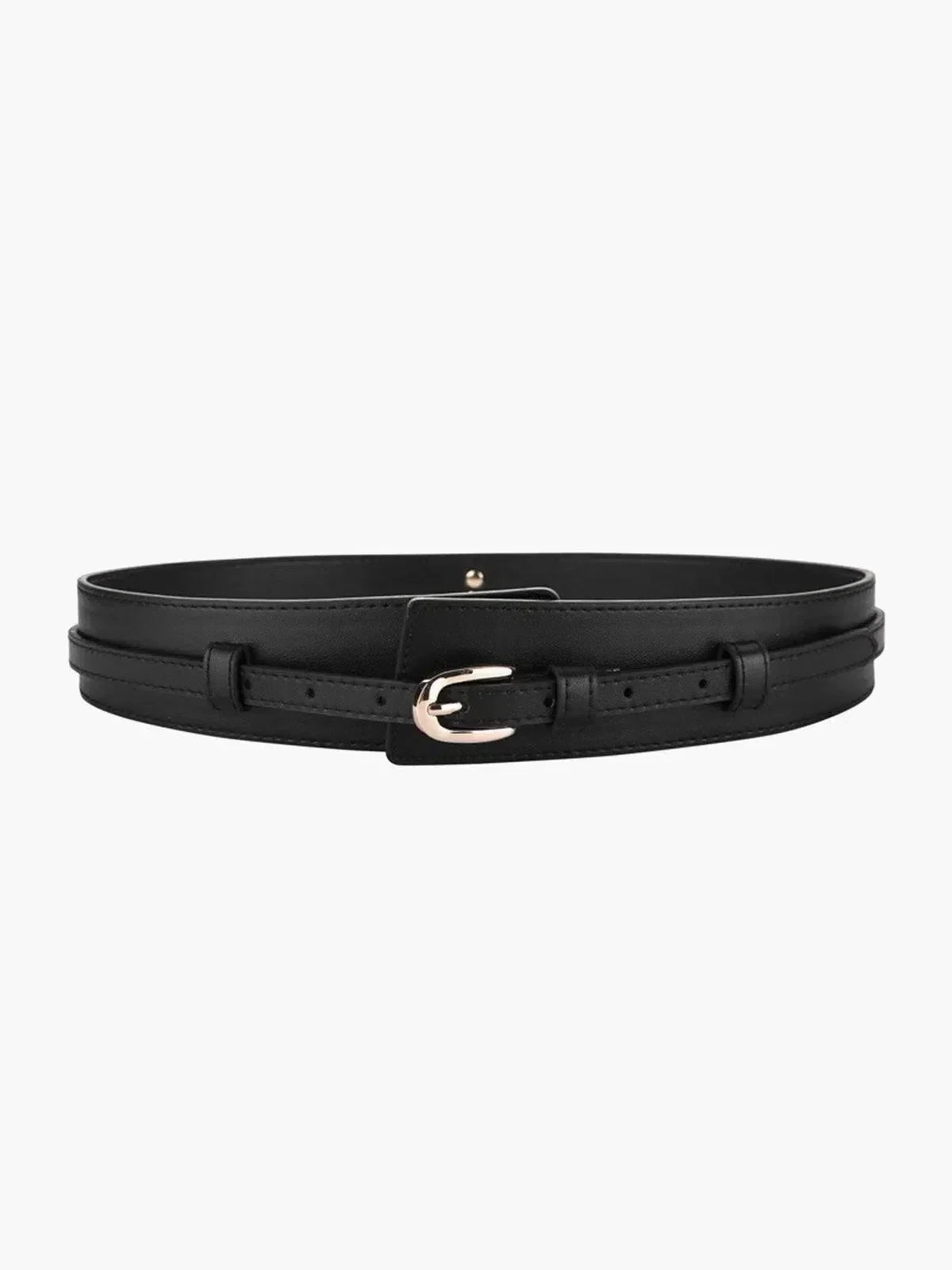 Esmarie – Matte black finish – Leather belt-15133535994229-Mirella Fiore