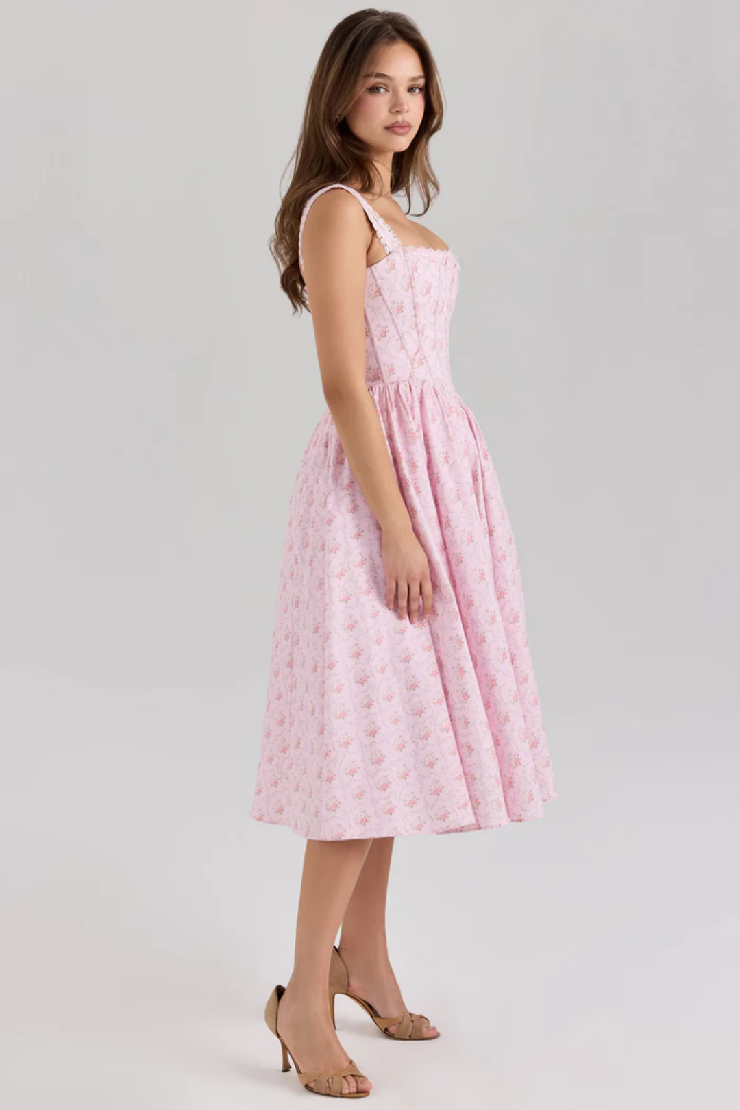 Evelina – Floral print – Midi dress-15206606471541-Mirella Fiore