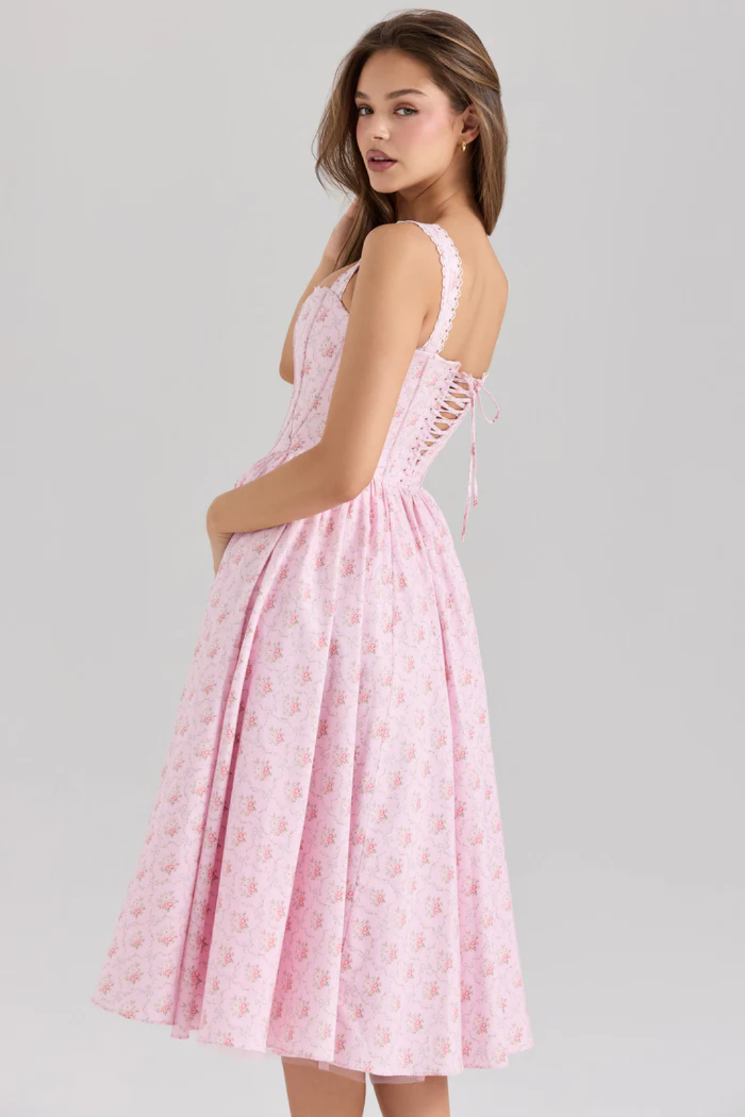 Evelina – Floral print – Midi dress-15206606471541-Mirella Fiore