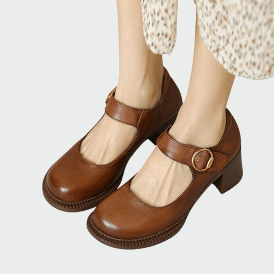 Fauna - Chunky-Heel Buckle Mary Jane Shoes-15519661719925-Mirella Fiore