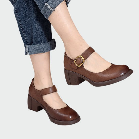 Fauna - Chunky-Heel Buckle Mary Jane Shoes-15519661719925-Mirella Fiore