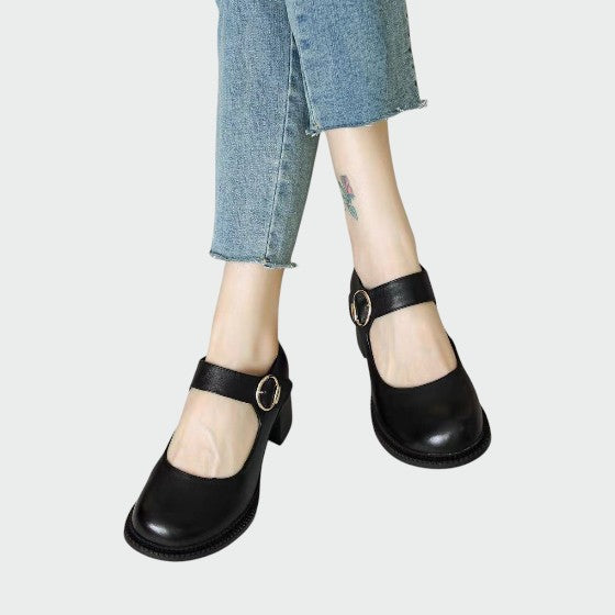 Fauna - Chunky-Heel Buckle Mary Jane Shoes-15519661719925-Mirella Fiore