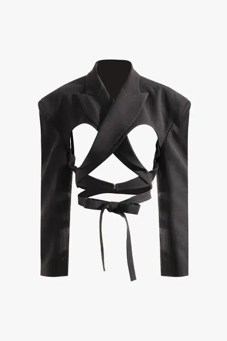 Fausto – Strong-shoulder design – Cutout blazer-15133997957493-Mirella Fiore
