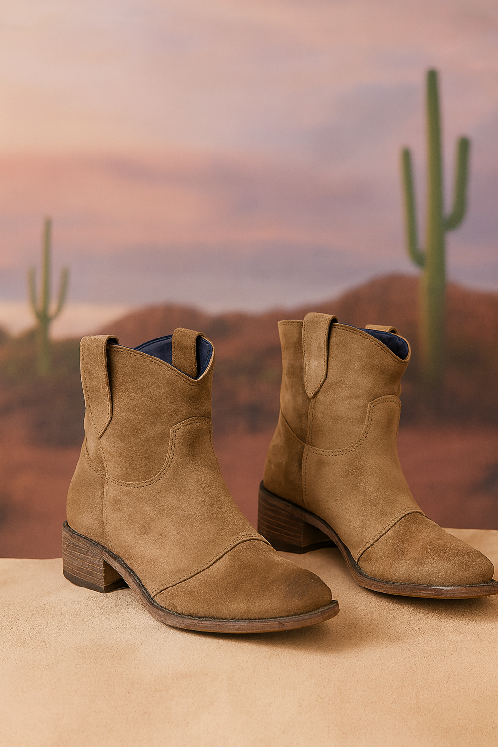 Faye - Premium Suede Western Ankle Boots-15553238696309-Nancy & Mae Savannah