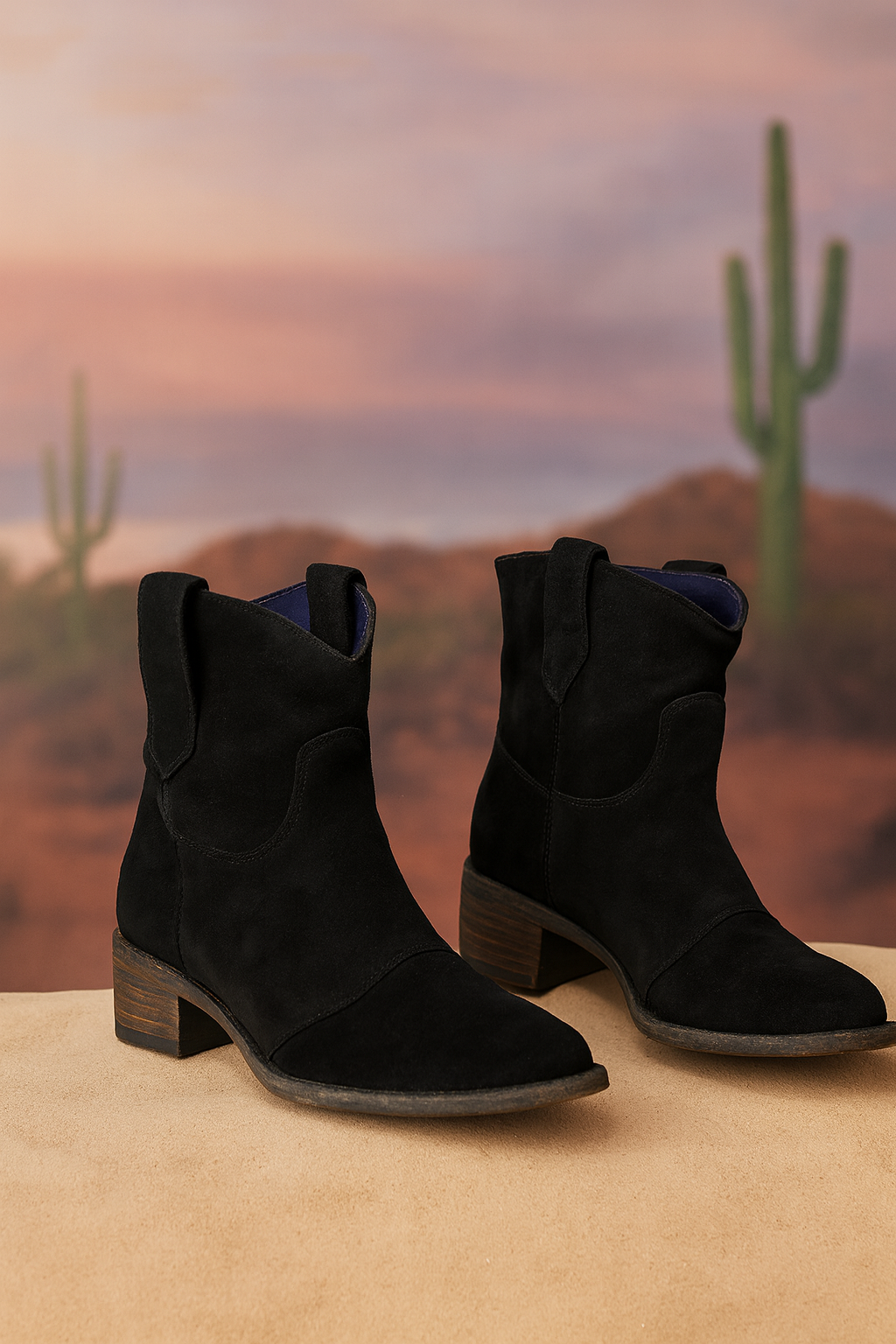 Faye - Premium Suede Western Ankle Boots-15553238696309-Nancy & Mae Savannah