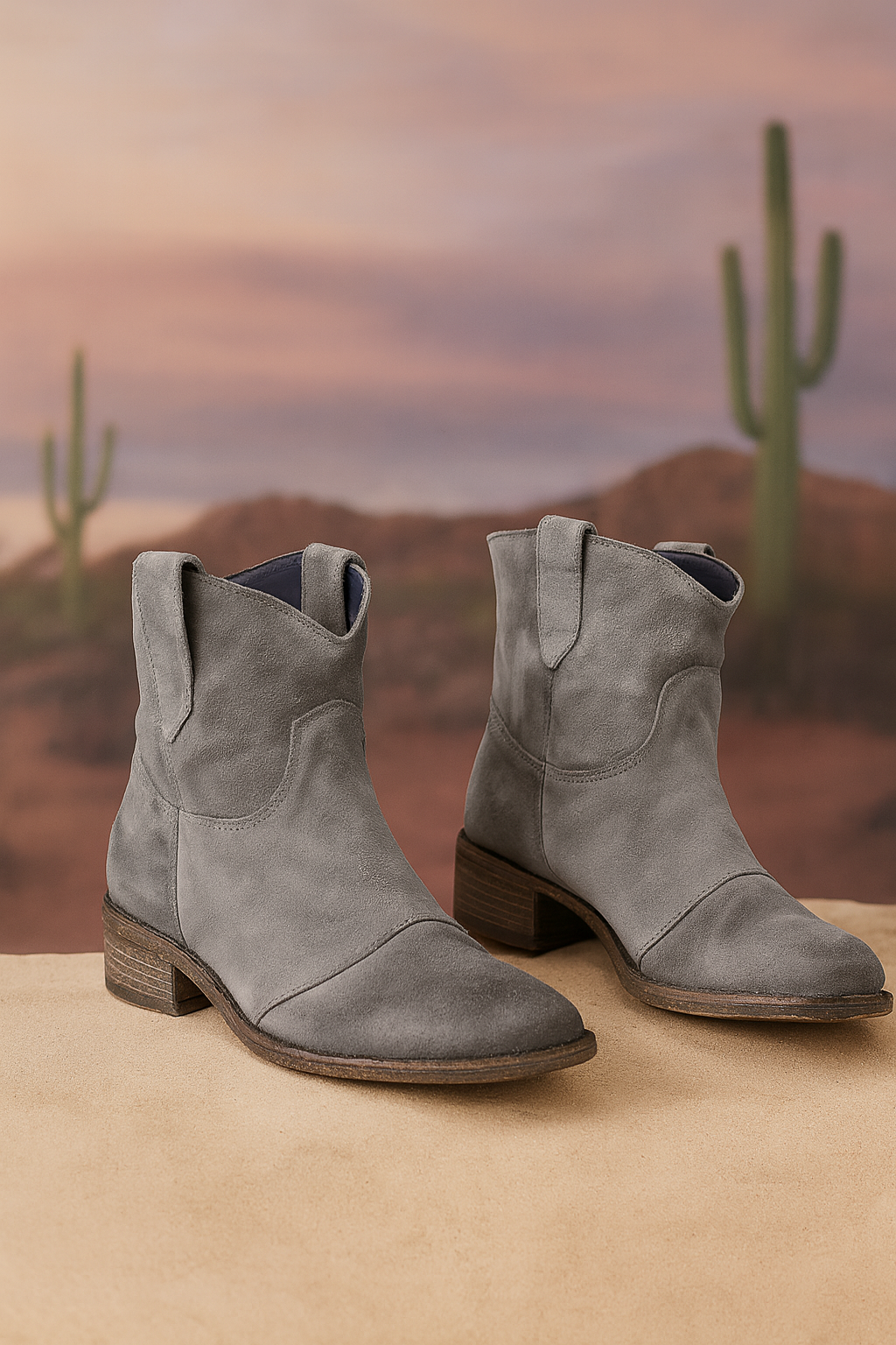 Faye - Premium Suede Western Ankle Boots-15553238696309-Nancy & Mae Savannah