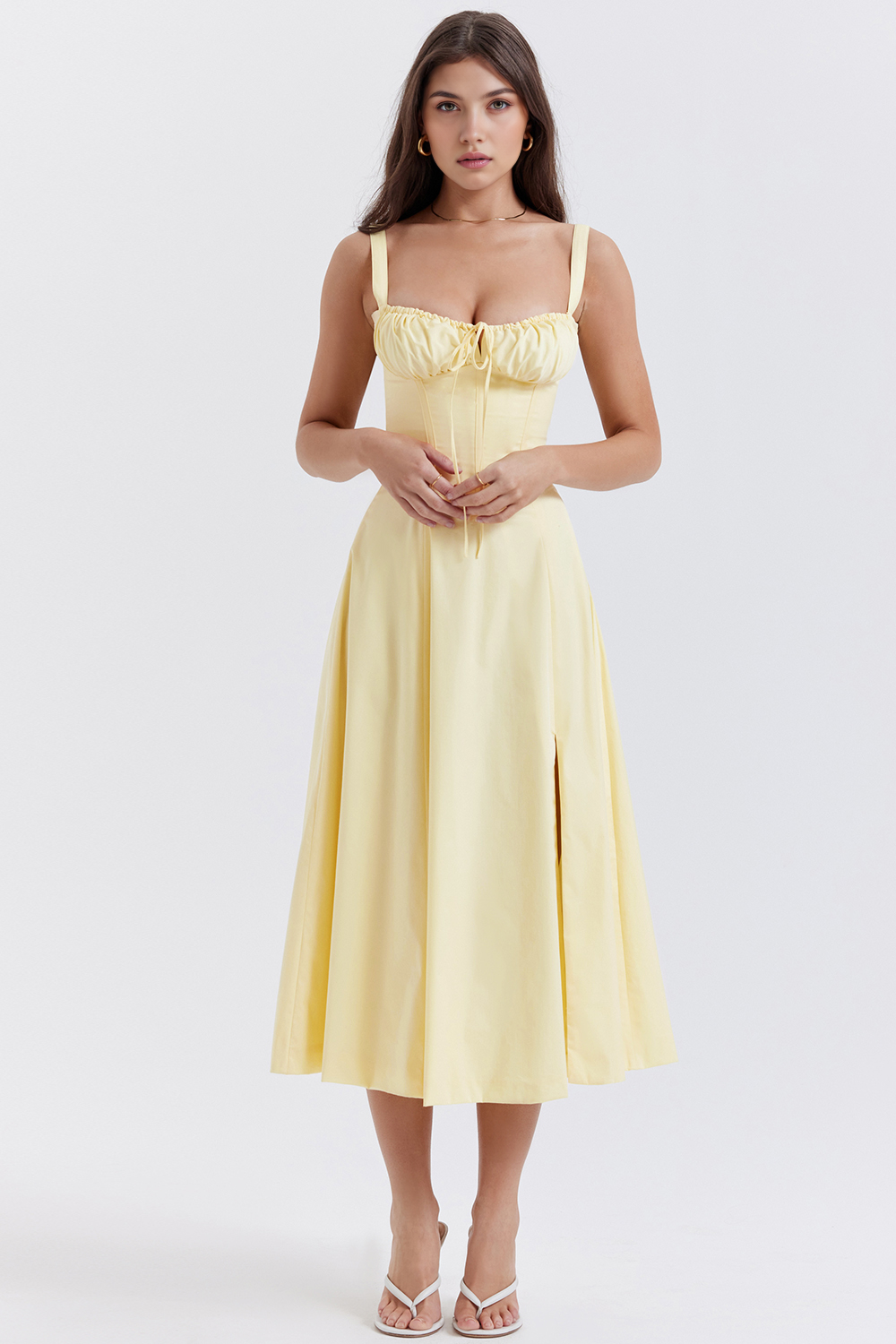 Felly – Ruched sweetheart – Midi dress-15260068577653-Mirella Fiore