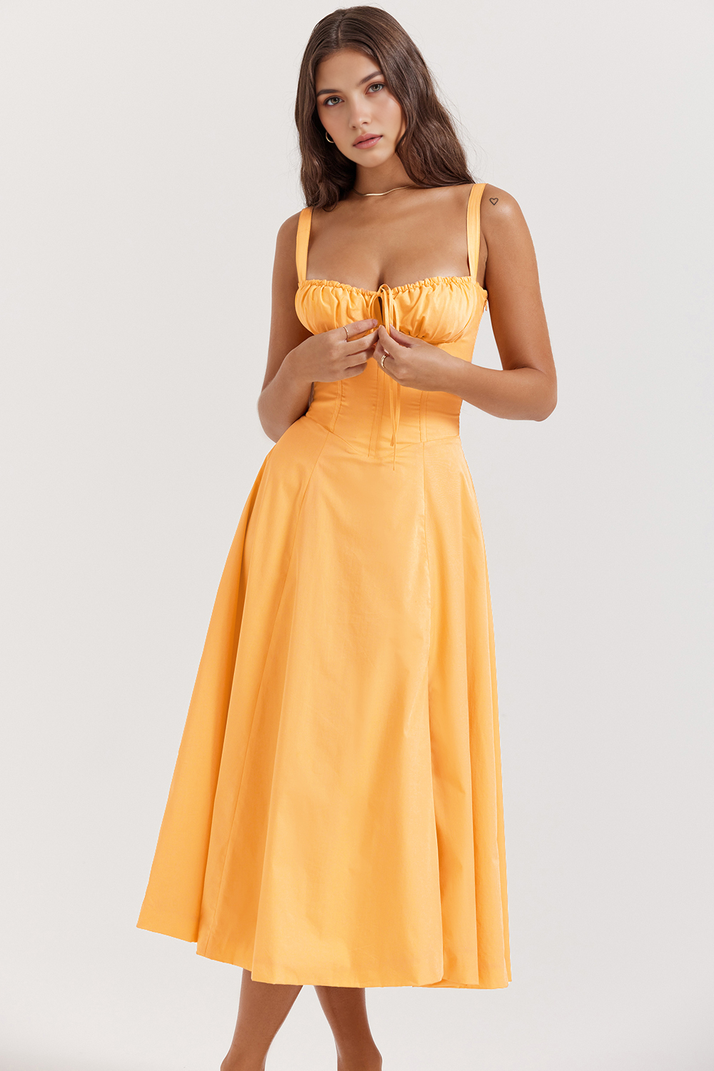 Felly – Ruched sweetheart – Midi dress-15260068577653-Mirella Fiore