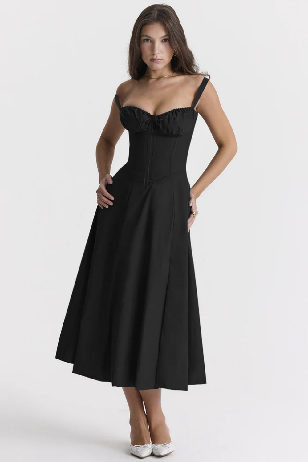 Felly – Ruched sweetheart – Midi dress-15260068577653-Mirella Fiore