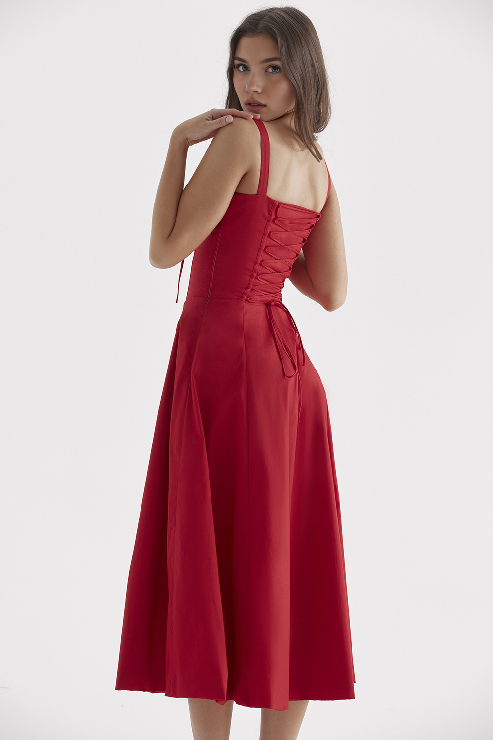 Felly – Ruched sweetheart – Midi dress-15260068577653-Mirella Fiore