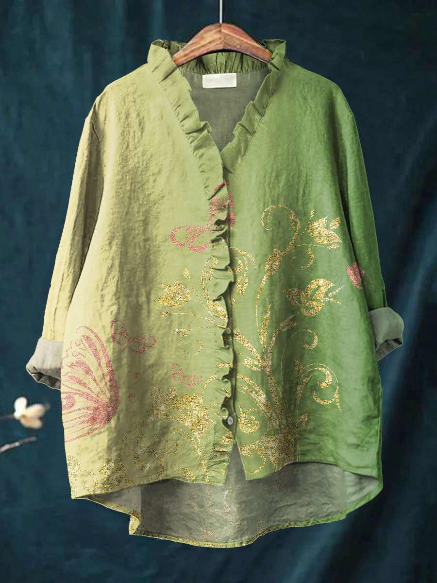 Fiona - Golden Butterfly Blouse-15542206857589-Mirella Fiore