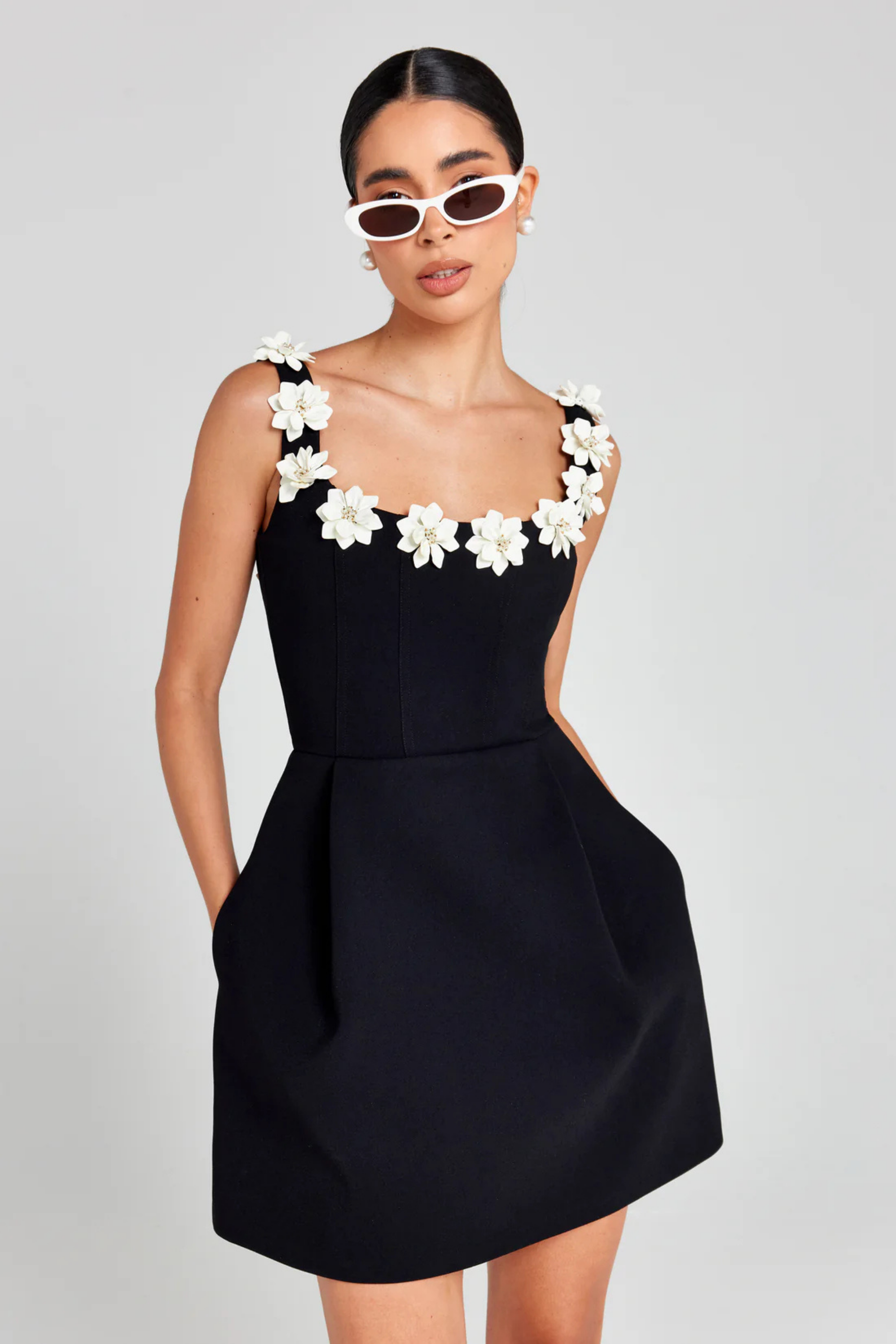Fionna – Bloom-trimmed charm – Mini dress-15274399400309-Mirella Fiore