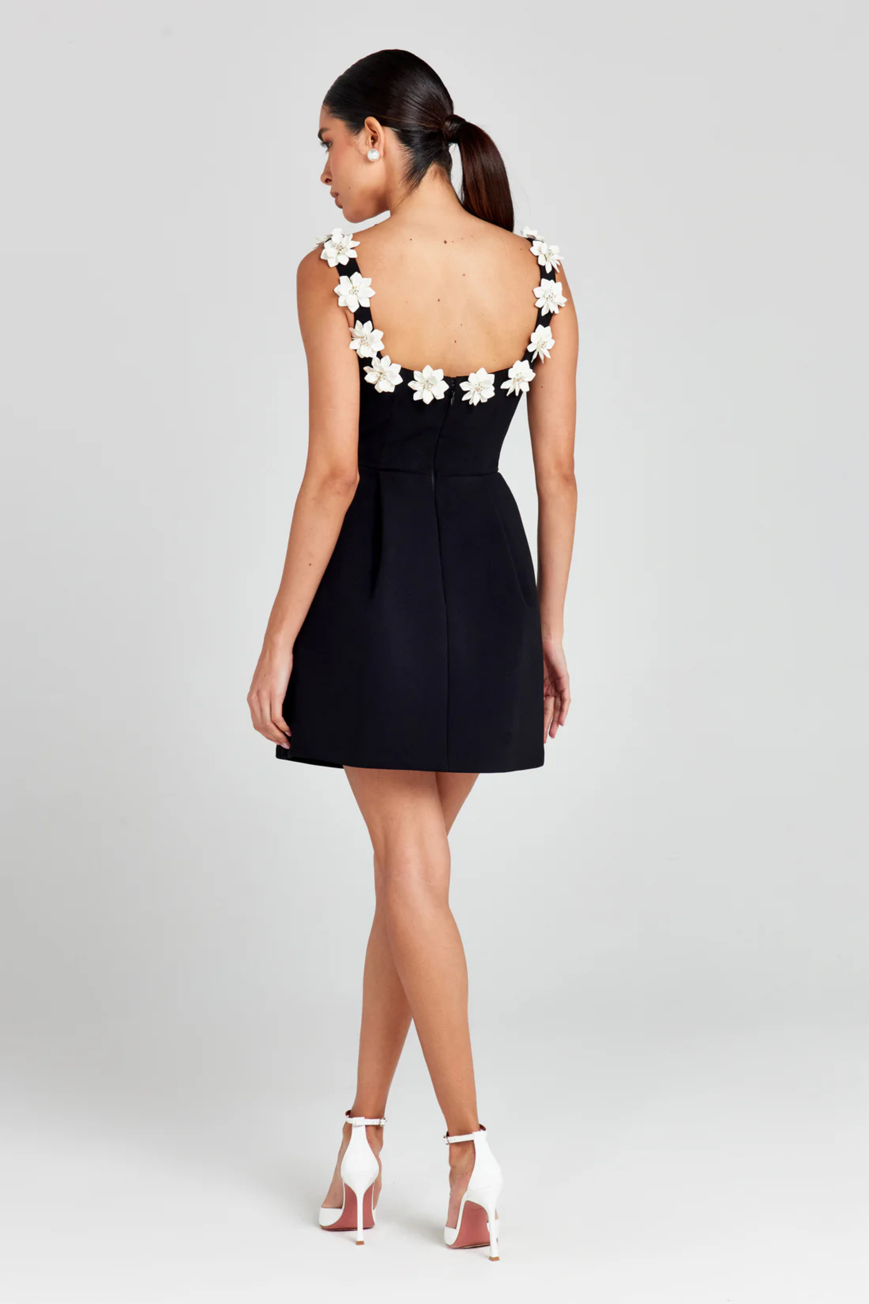 Fionna – Bloom-trimmed charm – Mini dress-15274399400309-Mirella Fiore