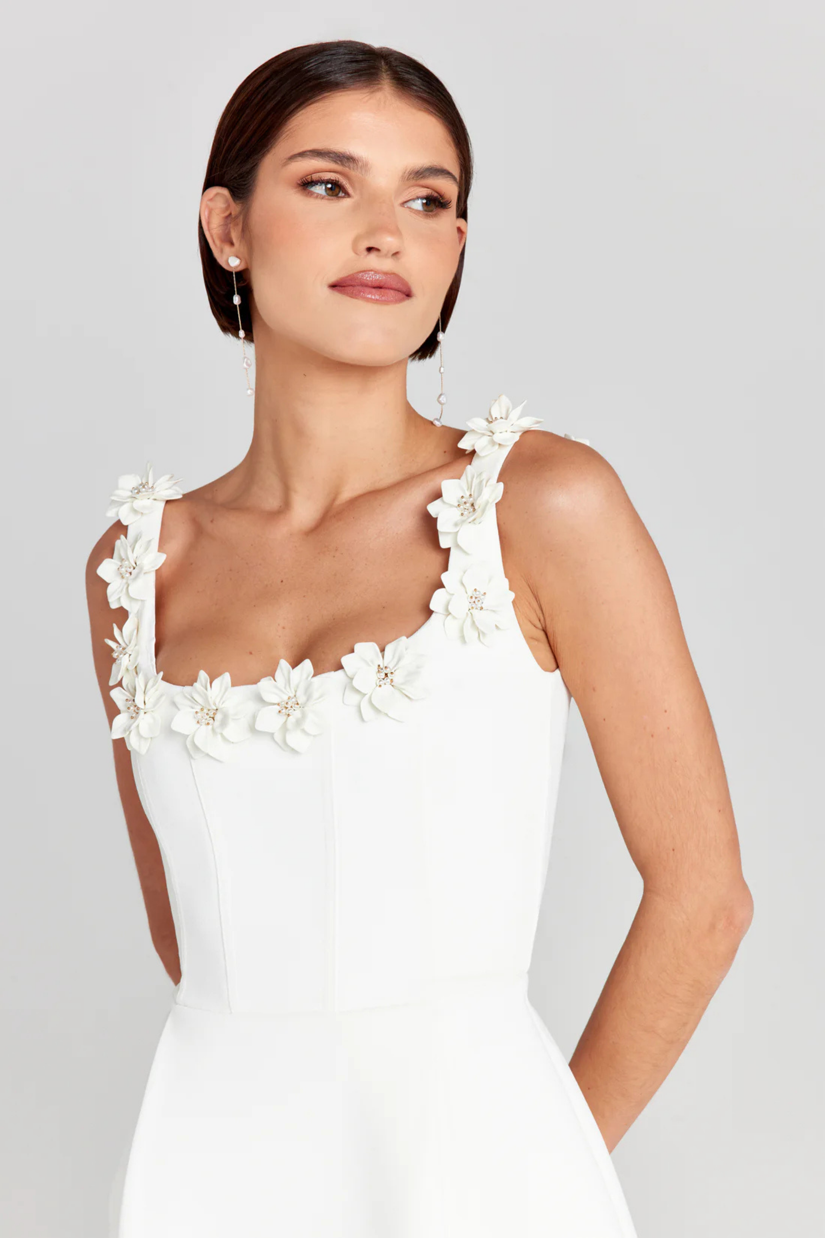 Fionna – Bloom-trimmed charm – Mini dress-15274399400309-Mirella Fiore