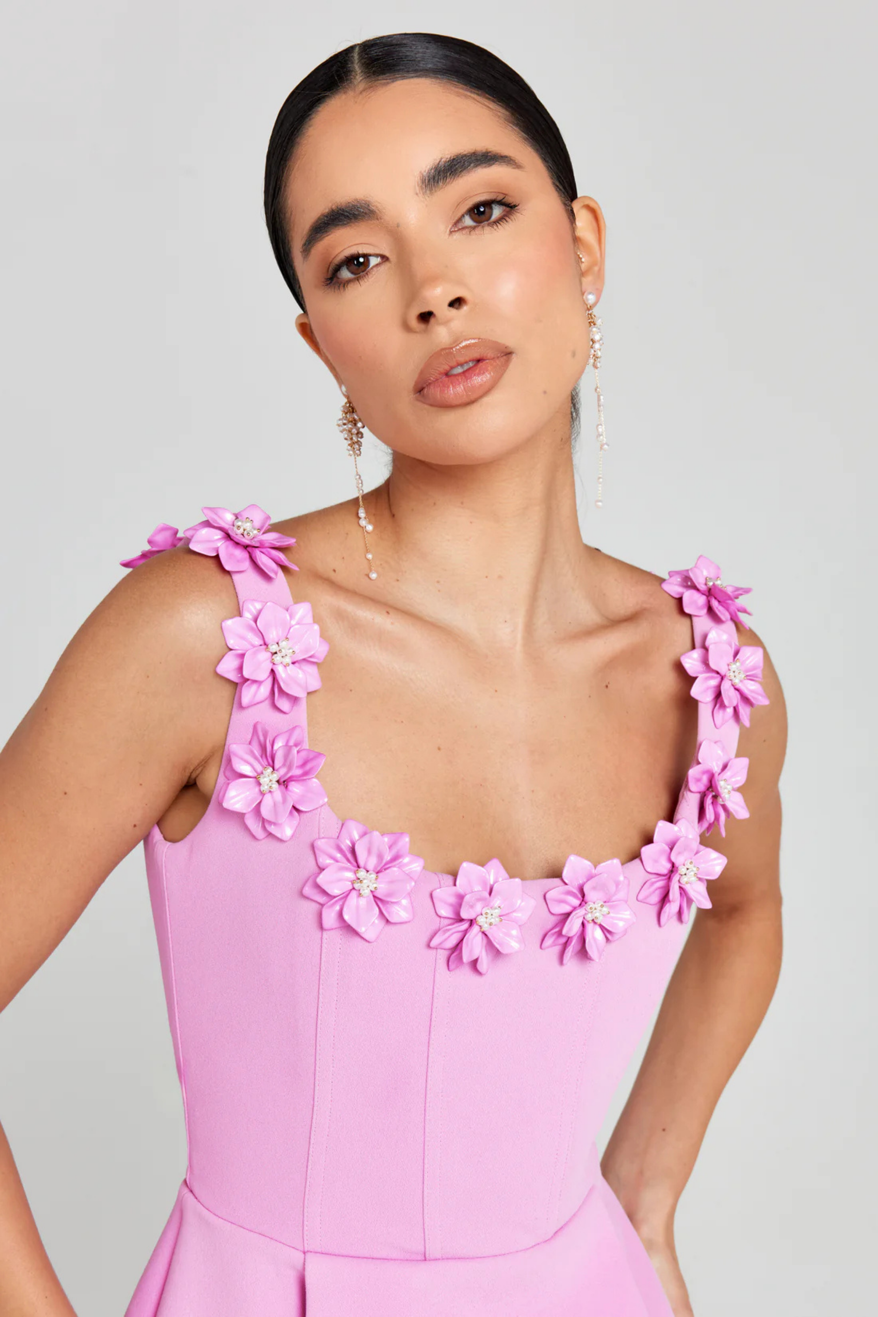 Fionna – Bloom-trimmed charm – Mini dress-15274399400309-Mirella Fiore