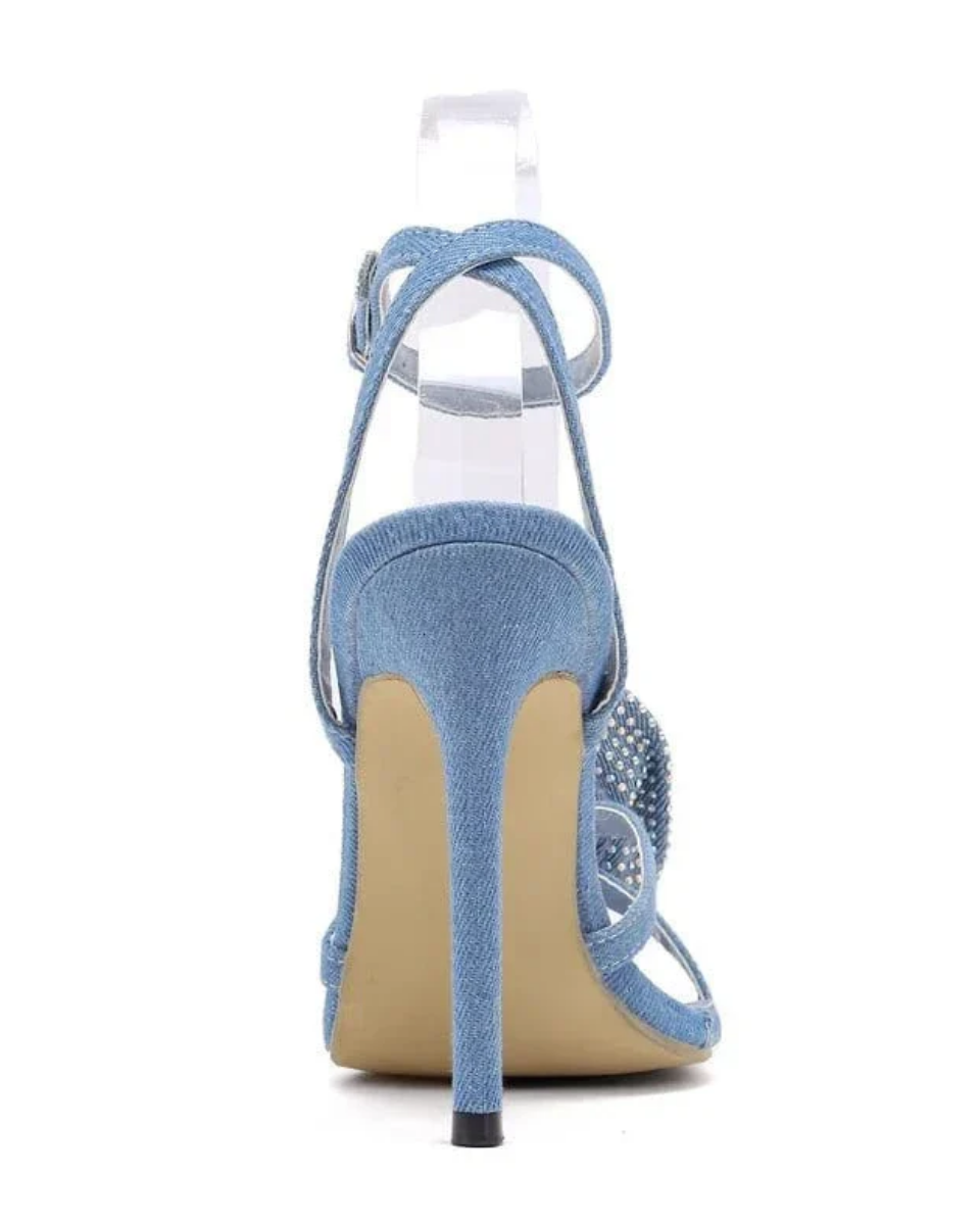 Flavie – Floral embellishment – Denim rose stiletto heels-15133969154421-Mirella Fiore