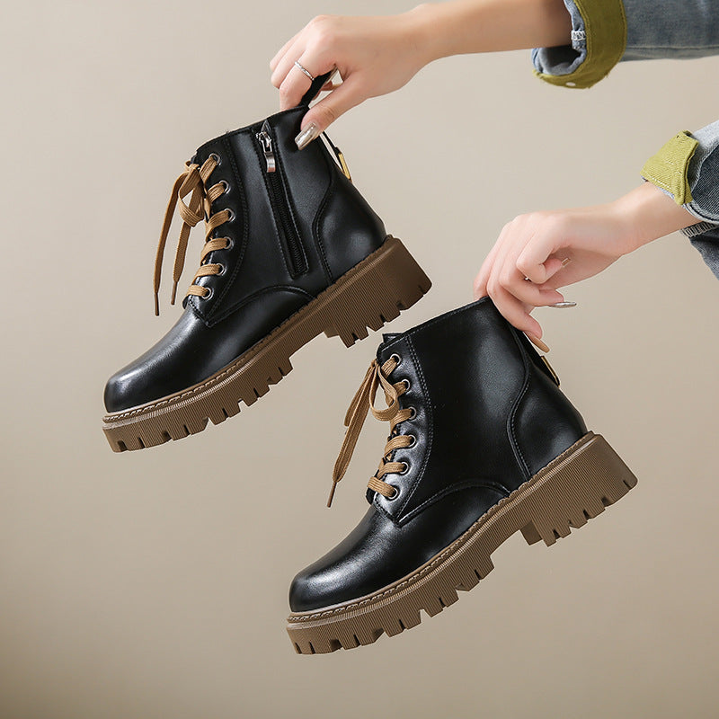 Fleece - Lined Combat Boots-15550871044469-Mirella Fiore