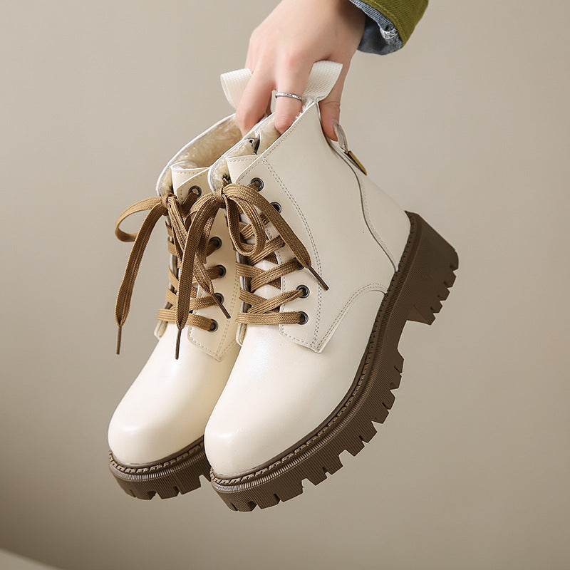 Fleece - Lined Combat Boots-15550871044469-Mirella Fiore