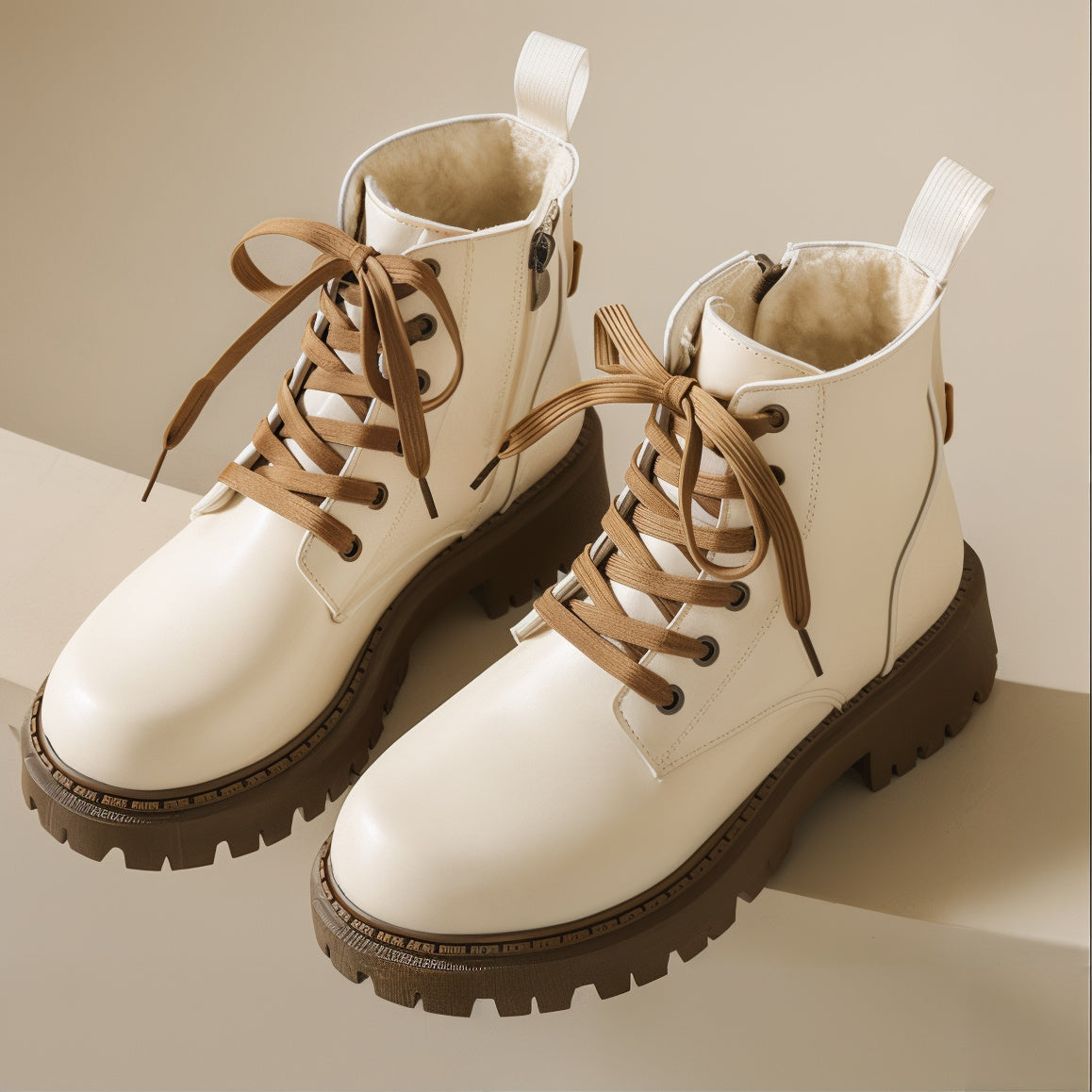 Fleece - Lined Combat Boots-15550871044469-Mirella Fiore
