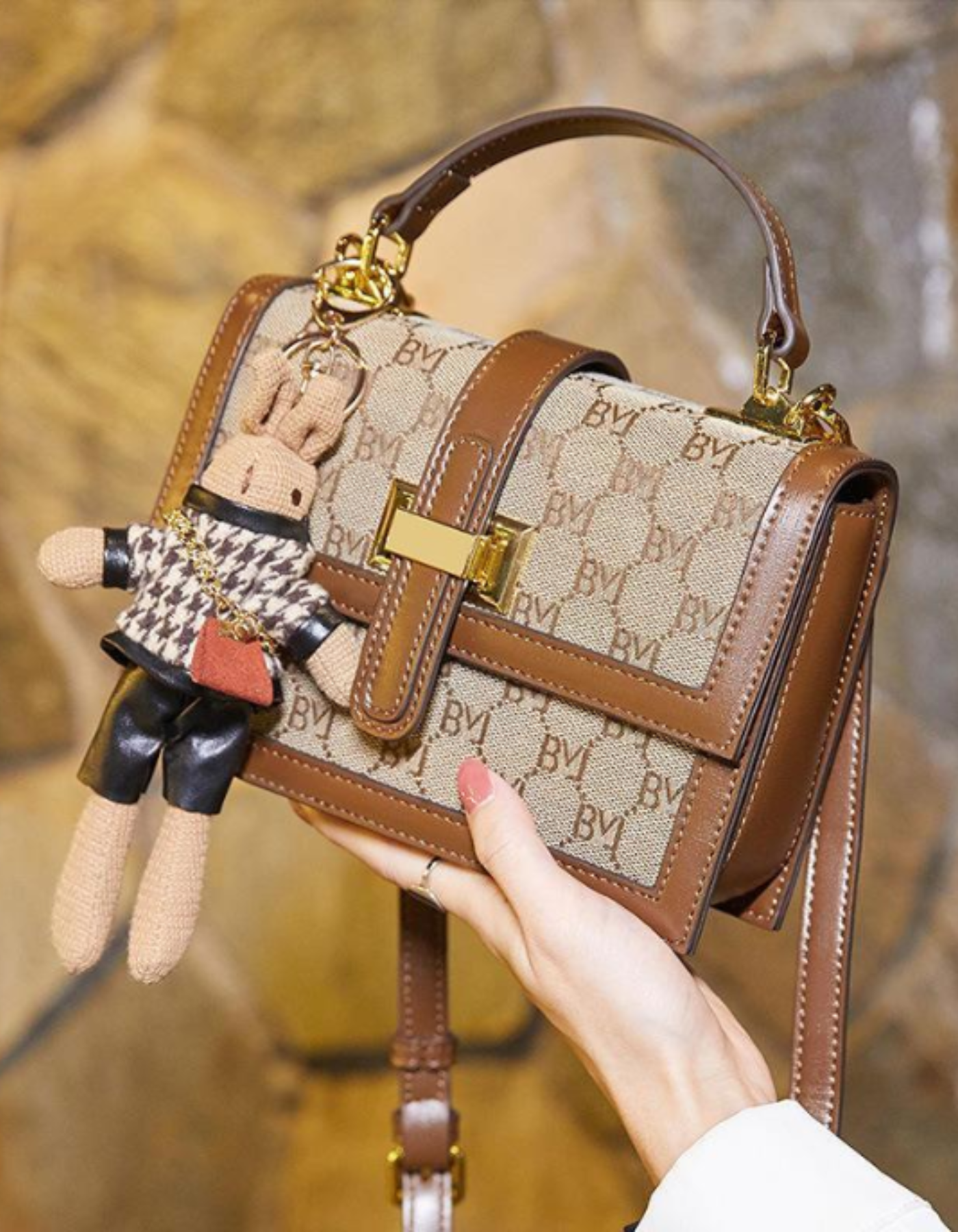 Florentia – Monogram bunny charm – Crossbody handbag-15209173680501-Mirella Fiore