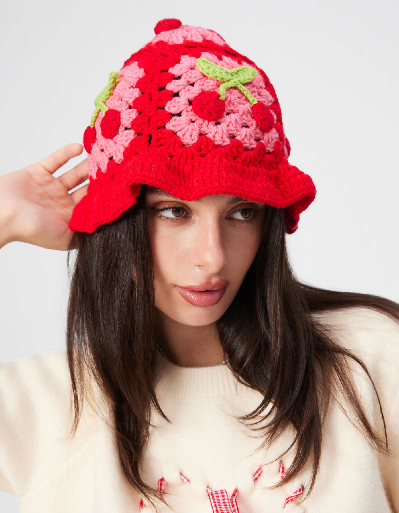 Frambella – Strawberry motif – Crochet hat-15133808656757-Nancy & Mae Savannah