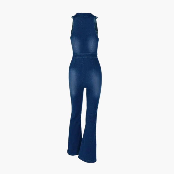 Gabrielle – V-neckline – Denim jumpsuit-15133676437877-Mirella Fiore