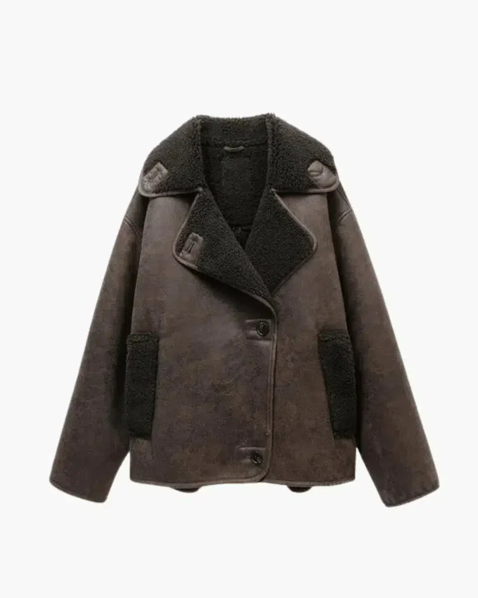 Ginevra – Classic button details – Faux leather jacket-15133992092021-Mirella Fiore