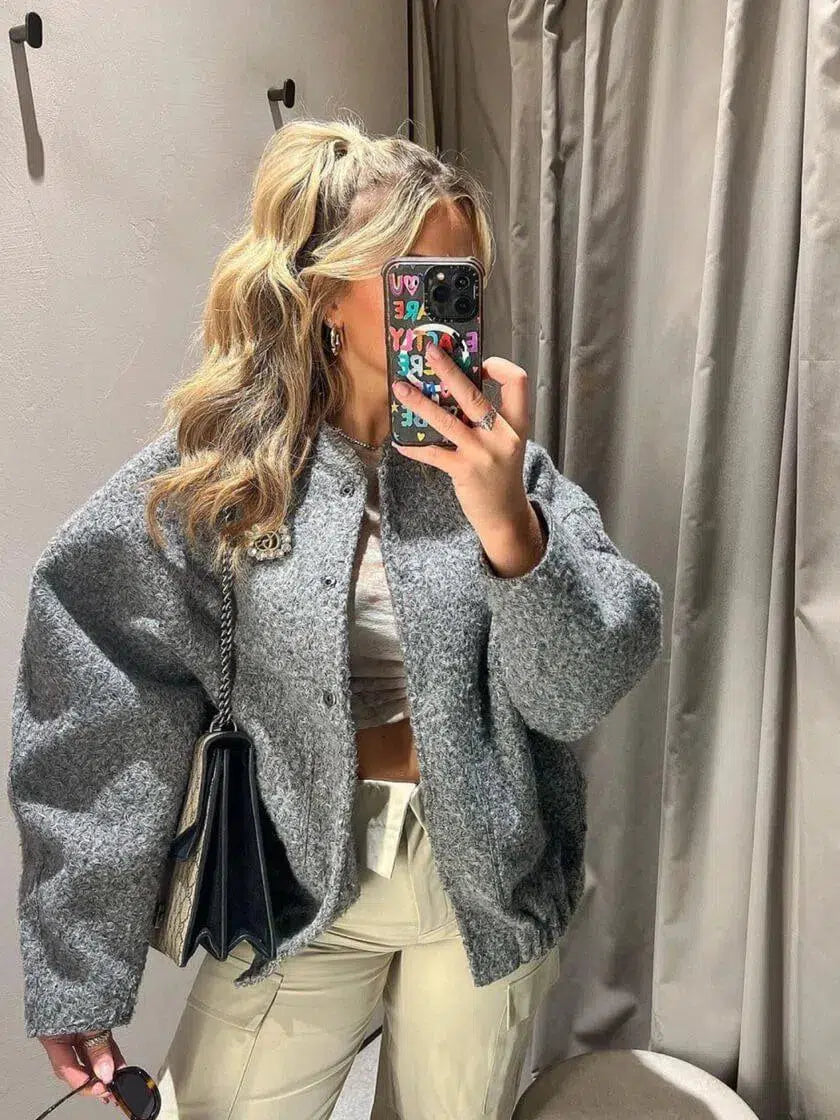 Giorgia – Cozy warmth – Fleece bomber jacket-15133992354165-Mirella Fiore