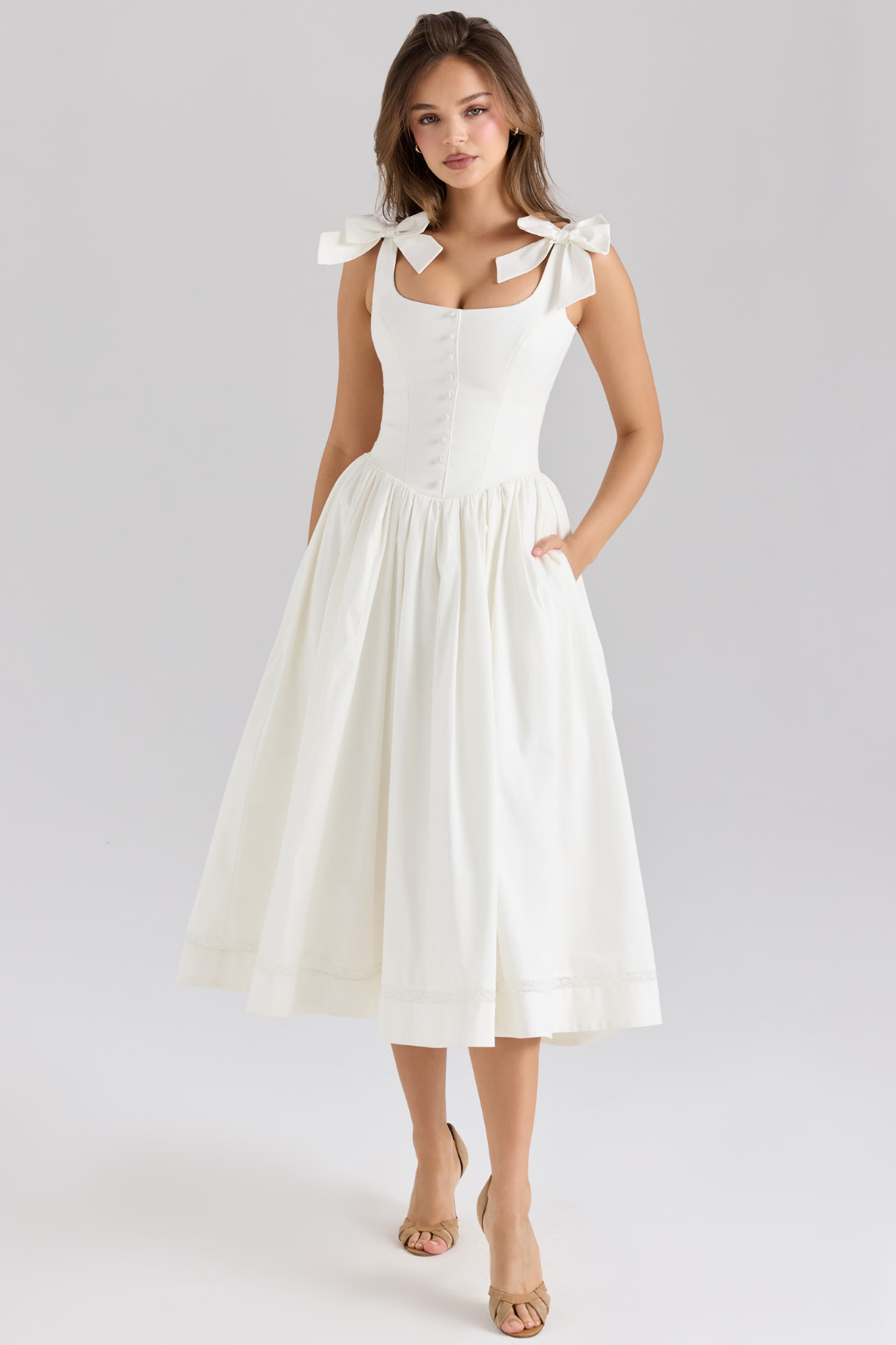 Giovanna – Bow detail – Midi dress-15223688528245-Mirella Fiore