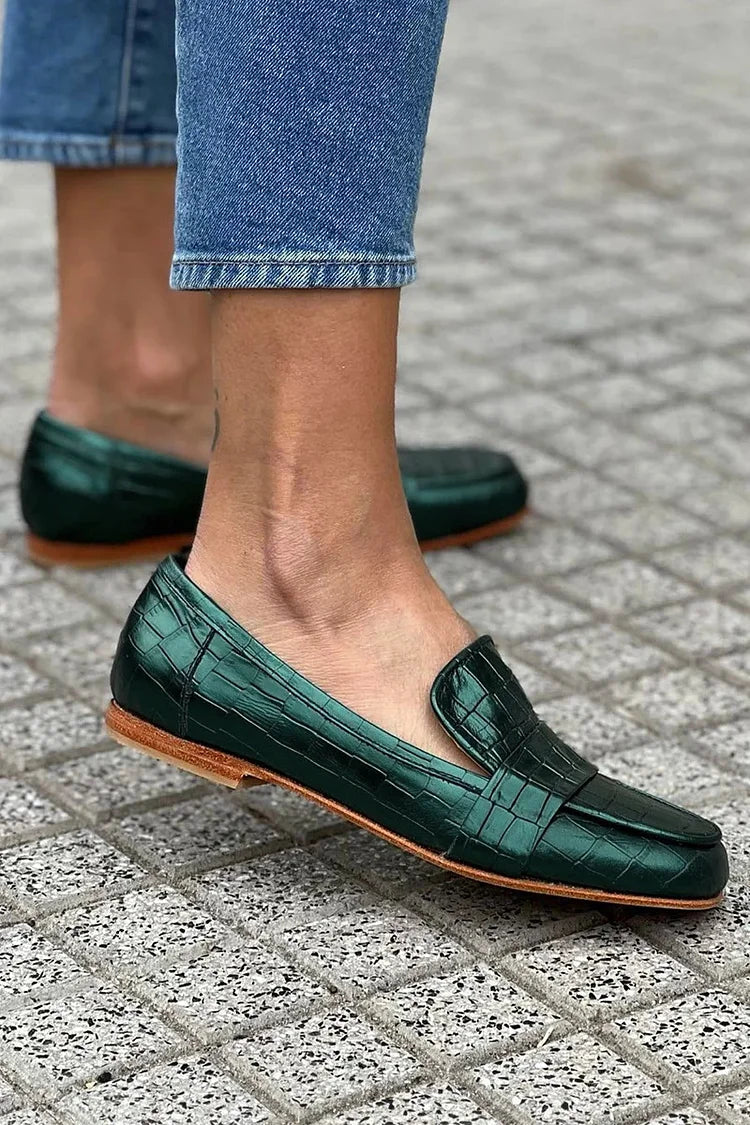 Giselle - Crocodile Effect Loafer-15551040586101-Mirella Fiore