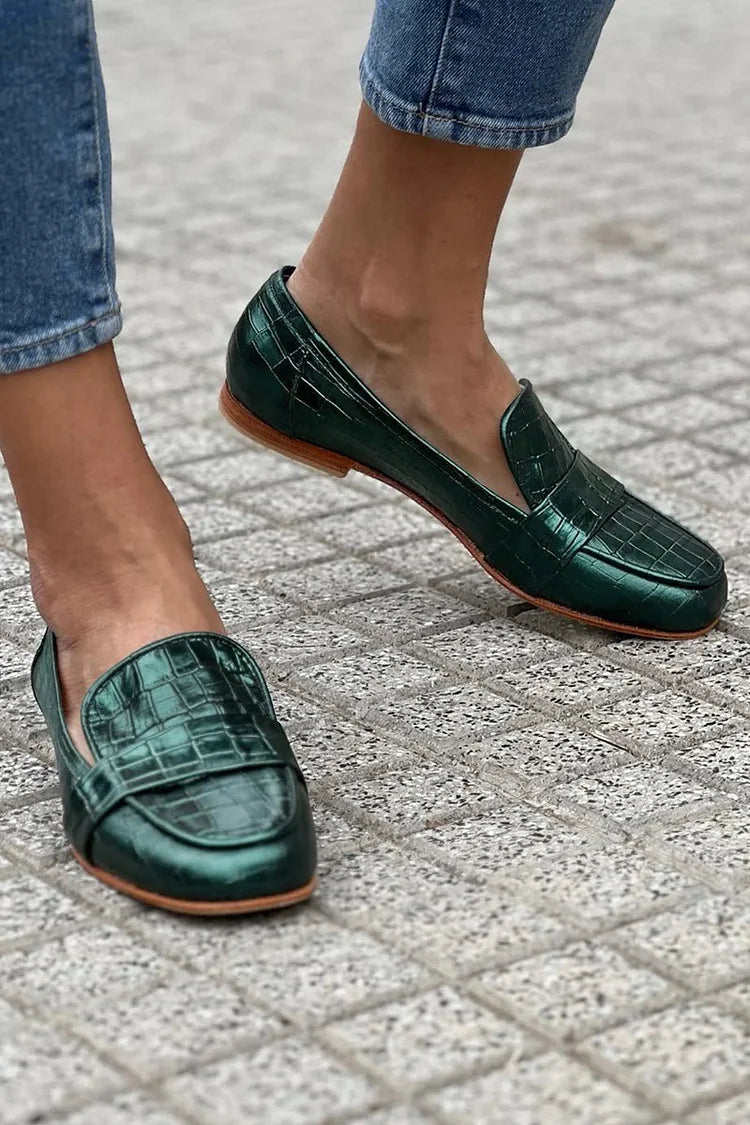 Giselle - Crocodile Effect Loafer-15551040586101-Mirella Fiore