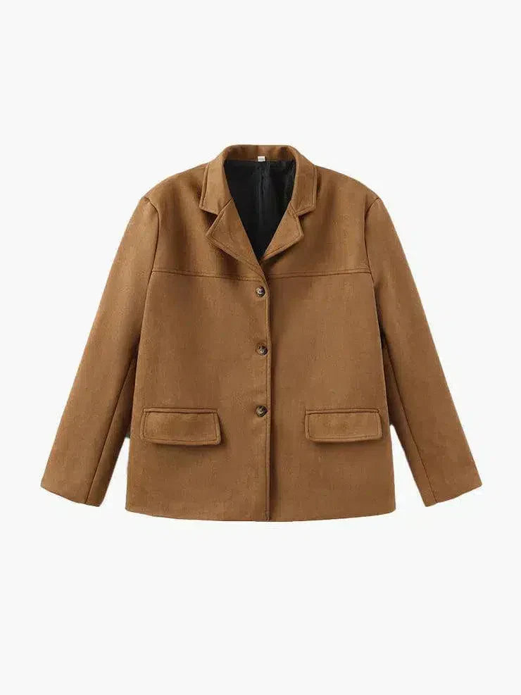 Giulietta – Structured shoulders – Suede blazer-15134022828405-Mirella Fiore