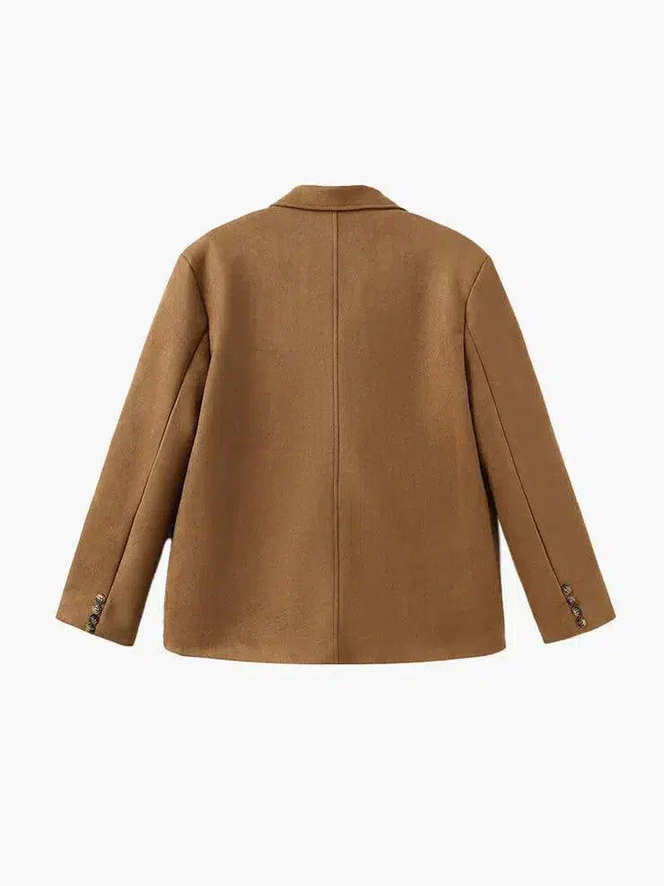 Giulietta – Structured shoulders – Suede blazer-15134022828405-Mirella Fiore
